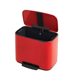 Červený odpadkový pedálový koš Brabantia Bo, 36 l