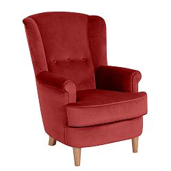 Cihlově červené křeslo Max Winzer Kendra Velvet