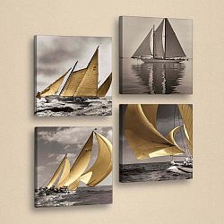 Dekorativní vícedílný obraz Boats, 33 x 33 cm