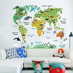 Dětská nástěnná samolepka Ambiance World Map
