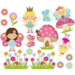 Dětská samolepka na stěnu Ambiance Fairies