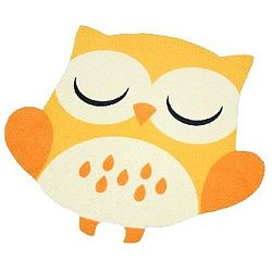 Dětský žlutý koberec Zala Living Owl, 100 x 100 cm