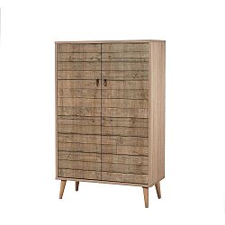 Dřevěná skříň Ananias Stripes, výška 127 cm
