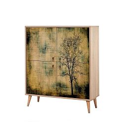 Dřevěná skříň Ananias Tree, výška 111 cm