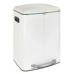 Dvojtý bílý pedálový odpadkový koš Wenko, 2 x 20 l