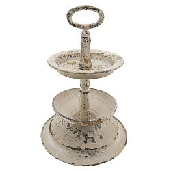Dvoupatrový podnos Clayre & Eef Rusto, výška 34 cm
