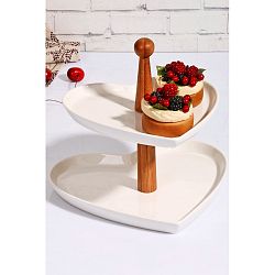 Dvoupatrový porcelánový podnos Kosova Heart