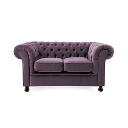 Fialová dvoumístná pohovka Vivonita Chesterfield