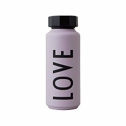 Fialová termo láhev Design Letters Love, 500 ml