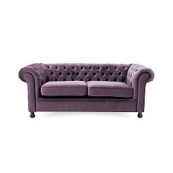 Fialová trojmístná pohovka Vivonita Chesterfield