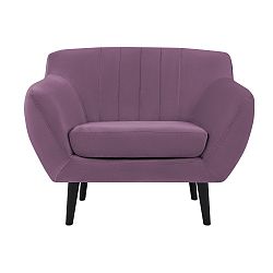 Fialové křeslo Mazzini Sofas Toscane, černé nohy