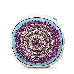 Fialový polštář HF Living Mandala, ⌀ 50 cm