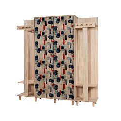 Hnědá předsíňová stěna Garmanto Blue, výška 180 cm