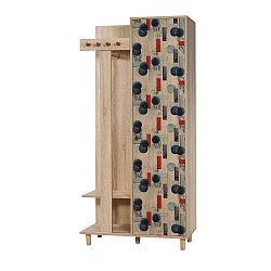 Hnědá předsíňová stěna Garmanto Blue, výška 181 cm