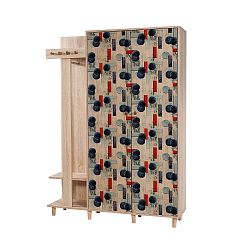 Hnědá předsíňová stěna Garmanto Blue, výška 194 cm