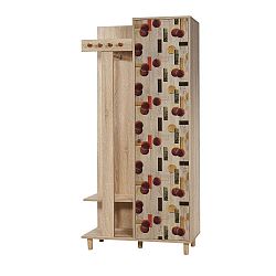 Hnědá předsíňová stěna Garmanto Red, výška 181 cm