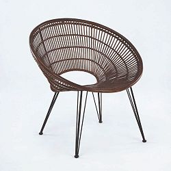 Hnědá proutěná židle Thai Natura, výška 80 cm
