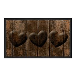 Hnědá rohožka Hanse Home Hearts, 45 x 75 cm
