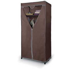 Hnědá šatní skříň s policí Domopak Living Closet