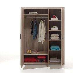 Hnědá šatní skříň Vipack Aline Brown, výška 200 cm