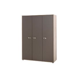 Hnědá šatní skříň Vipack Emma, šířka 144 cm