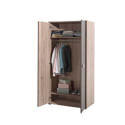 Hnědá šatní skříň Vipack Emma, šířka 97 cm