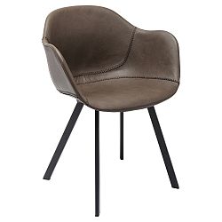Hnědá židle s nohami z kovu Kare Design