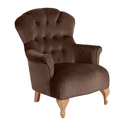 Hnědé křeslo Max Winzer Camilla Velvety Velor