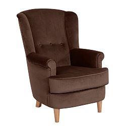 Hnědé křeslo Max Winzer Kendra Velvet