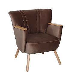 Hnědé křeslo Max Winzer Laurin Velvet