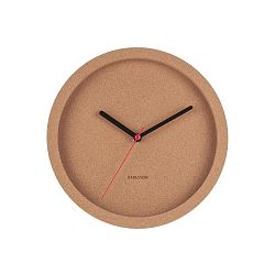 Hnědé nástěnné korkové hodiny Karlsson Tom, ⌀ 26 cm