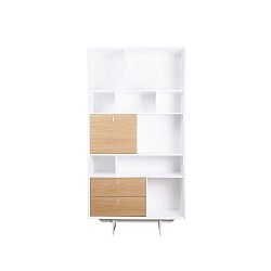 Hnědo-bílá knihovna sømcasa Porto, výška 193 cm