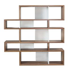 Hnědo-bílá knihovna TemaHome London, výška 160 cm