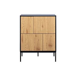 Hnědo-černá komoda Actona Seaford, šířka 80 cm