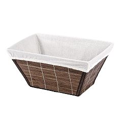 Hnědý bambusový košík Wenko Bamboo, šířka 31 cm