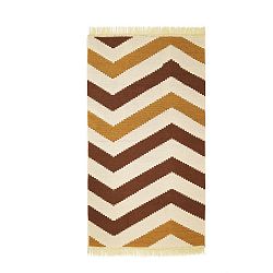 Hnědý koberec ZigZag Brown, 80 x 150 cm