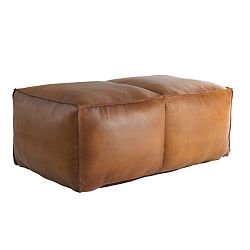 Hnědý kožený puf Fuhrhome Memphis Large