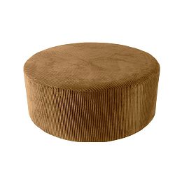 Hnědý manšestrový puf Leitmotiv Glam, 90 x 35 cm