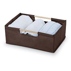 Hnědý úložný box Domopak Saket, délka 34 cm