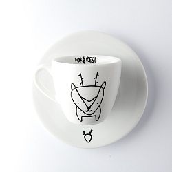 Hrnek na espresso s podšálkem Deer, 100 ml