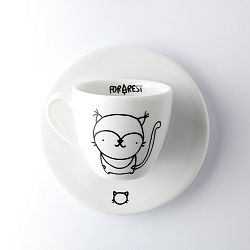 Hrnek na espresso s podšálkem Lynx, 100 ml