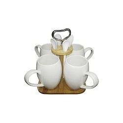 Kávový set z porcelánu a bambusu Suedo