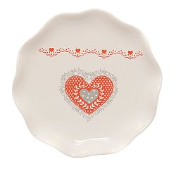 Keramický dortový talíř Kasanova Heart, ø 21 cm
