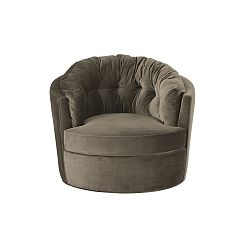 Khaki kulaté křeslo BePureHome, ø 87 cm