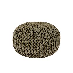 Khaki zelený pletený puf LABEL51 Knitted, Ø 50 cm