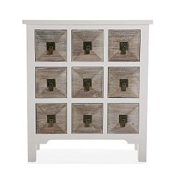 Komoda s 9 šuplíky Versa Positano, výška 69 cm