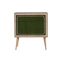 Komoda se 3 zásuvkami Trio Green Moood, 80 x 90 cm