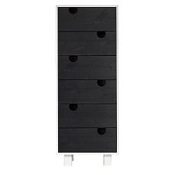 Komoda se šesti zásuvkami Karup House White/Black