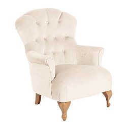Krémové křeslo Max Winzer Camilla Velvety Velor