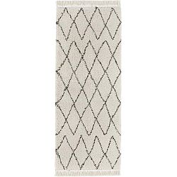 Krémový běhoun Mint Rugs Jade Fringes, 80 x 200 cm